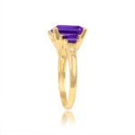 Top Side View emerald-cut amethyst and 18k yellow gold 15625