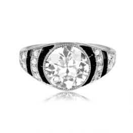 Top View Antique GIA-Certified 2.25ct Old European Cut Diamond Ring AL101