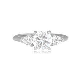 Top View Tiffany Diamond on Platinum Engagement Ring RJ405