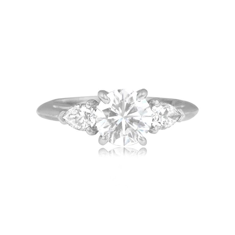 Tiffany Flanked by Pear-Shaped Diamonds Ring