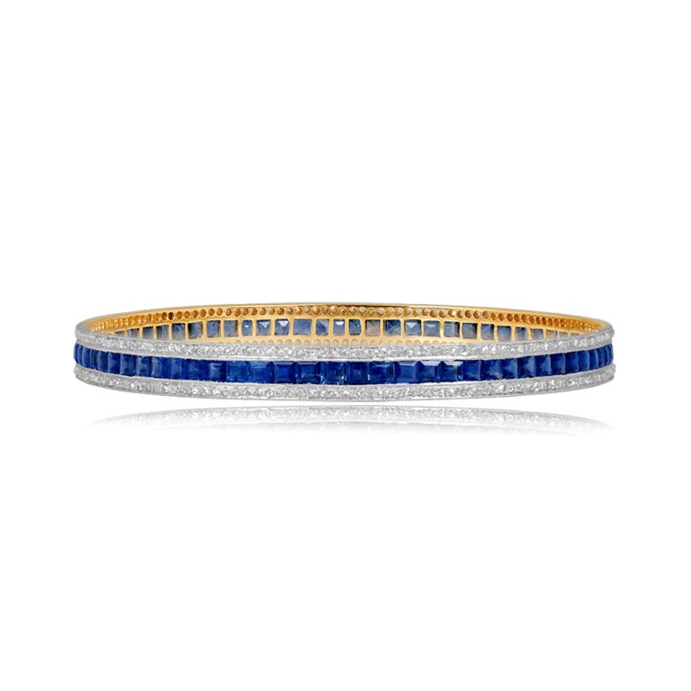 Antique 12.58ct Sapphire and Diamond Tisdale Bracelet, Circa 1900.