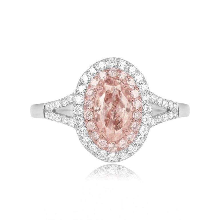 0.83ct Pink Diamond With Double Diamond Halo Arundel Ring