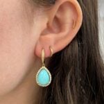 Ravensburg Earrings featuring pear-shaped natural turquoise stones