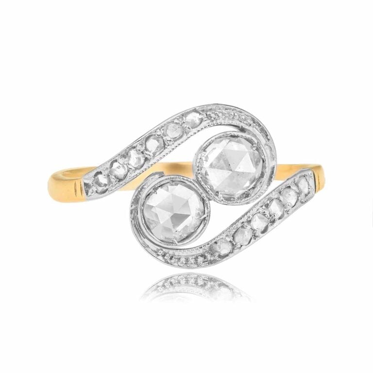 Antique Edwardian Roseau Rose-Cut Diamond Ring, Circa 1900