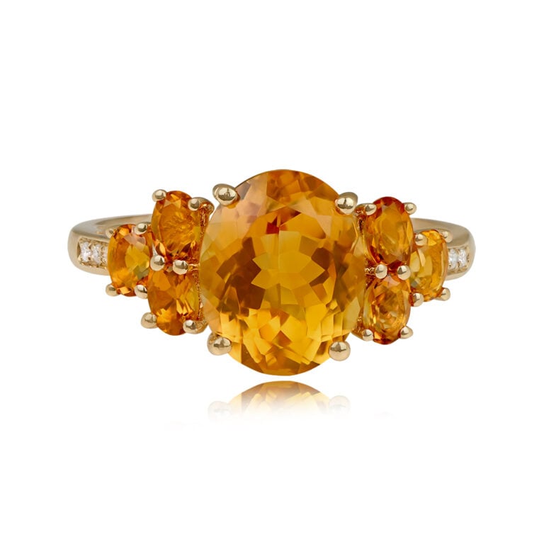 3.44ct Oval Citrine and 18k Yellow Gold Tolland Ring