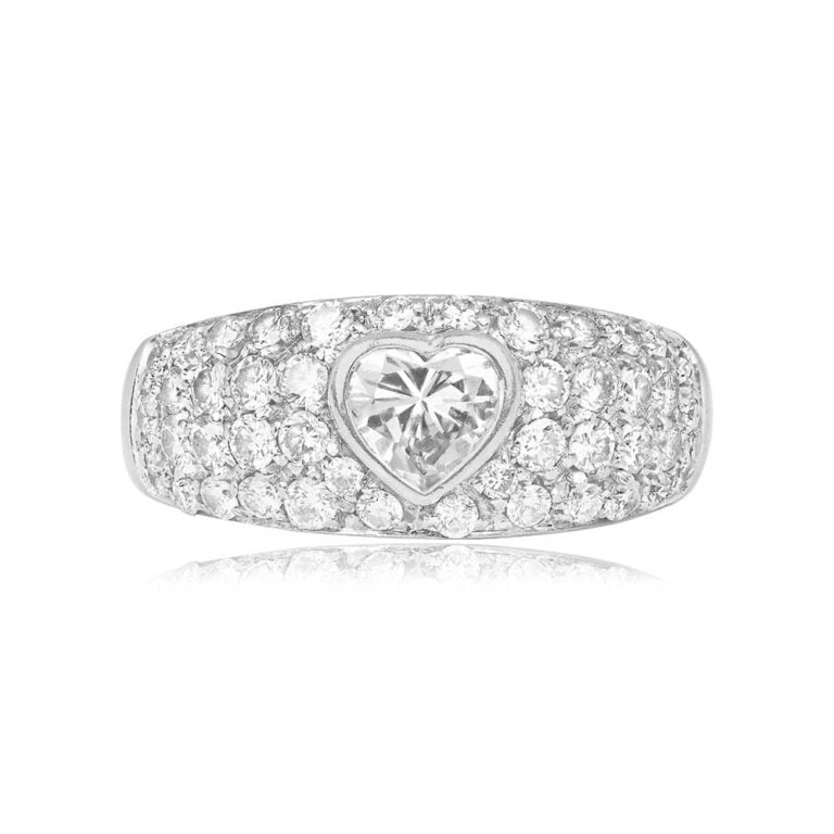 Bulgari Ring - Vintage 0.54ct Heart-Shape Diamond 18k WG
