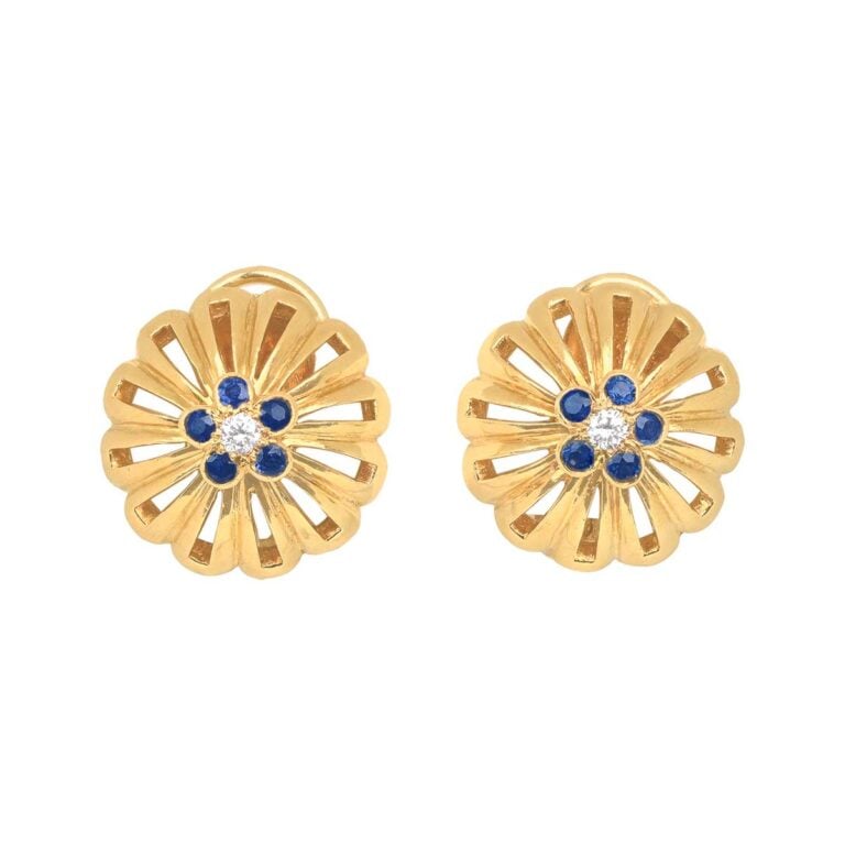 Vintage Tiffany Diamond and Sapphire Earrings