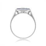 Side View 0.33ct Diamond Center with Sapphire Halo Engagement Ring 15669