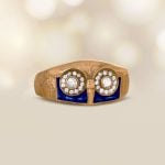 Vintage Sapphire and Diamond on 18 karat Yellow Gold Owl Ring, Circa 1970 15670