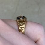 Owl Ring accented by 8 calibre-cut sapphires