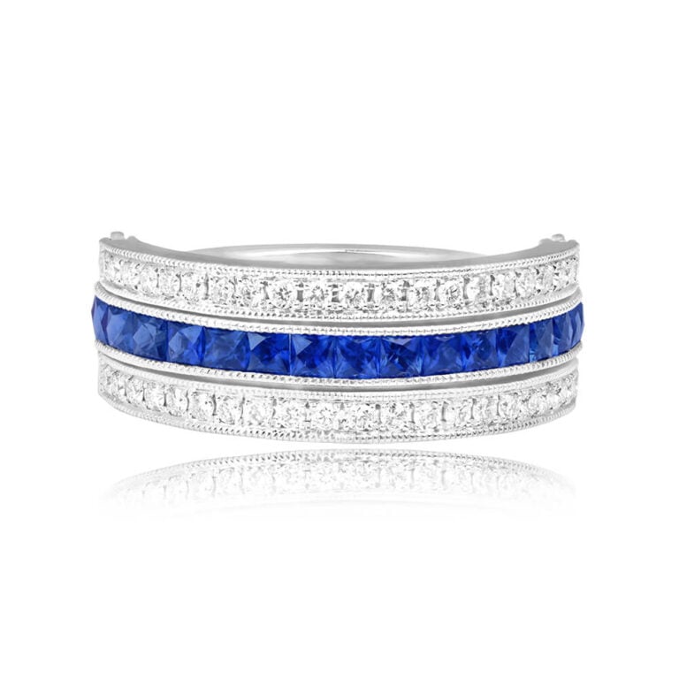 Ruby Diamond and Sapphire Flip Band 7.08mm