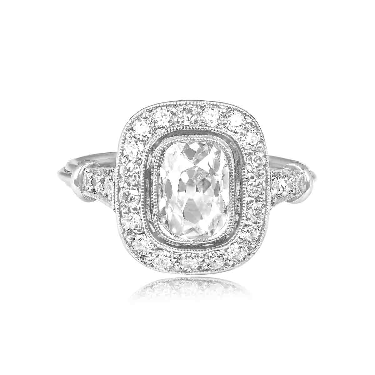 Stacked from 27 images. Method=C (S=1) Top View 1.27 carat Diamond On Platinum Engagement Ring 15248