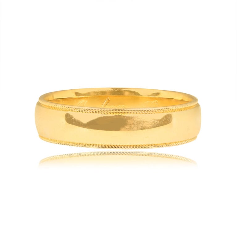 14k Yellow Gold Men's Wedding Sadila Band 5mm