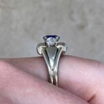 Midvale Ring with two old mine cut diamonds