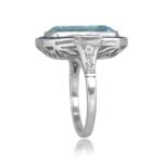 7.64ct Aquamarine and Sapphire Halo Carmi Ring 15536