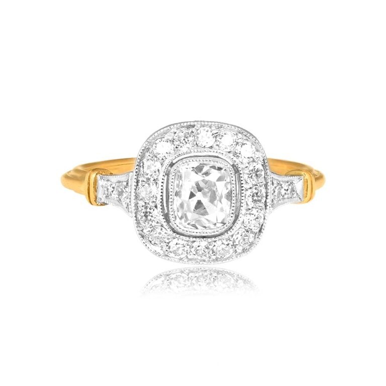 0.58ct Antique Cushion-Cut Diamond Engagement Sinetta Ring