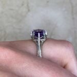 Adrar Ring featuring a 1.74 carat round amethyst center stone