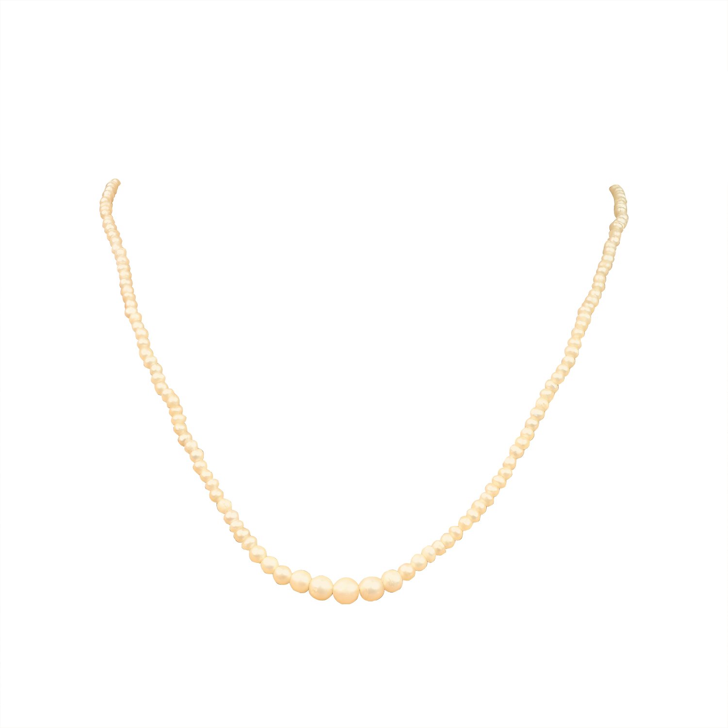 MD211_TV White Background Front View Salt-Water Natural Pearls Necklace MD211