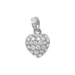 Cartier diamond heart shaped 18k white gold pendant 15125