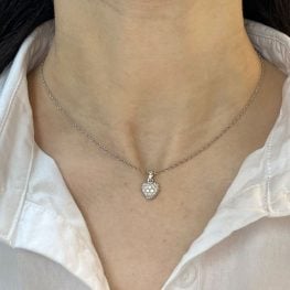Cartier 18k White Gold Diamond Heart Pendant