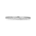 eternity wedding band with round brilliant cut diamonds Top View