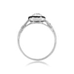 Art Deco with Onyx halo and center Diamond Lander Ring, Circa 1920 15562