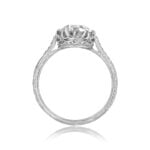 antique Art Deco 1.56ct Diamond Engraved Bairoil Ring, Circa 1920 15615