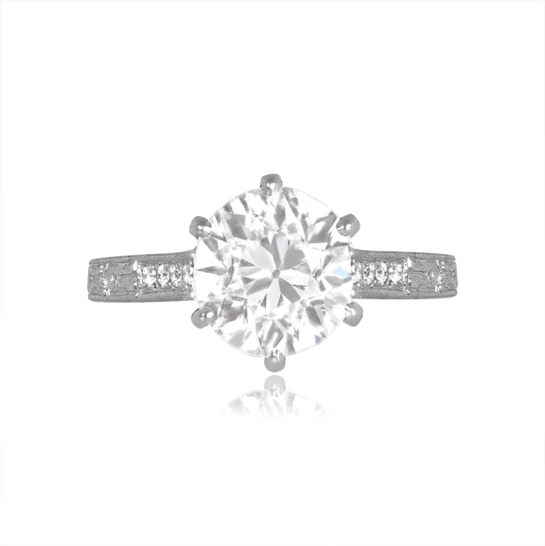 1.72ct Art Deco Old European Diamond French Ballston Ring, Circa 1925