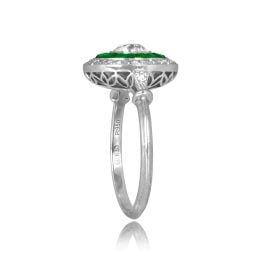 0.60 carat Diamond and Double Halo Platinum Bally Ring 15708
