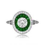 0.60ct Diamond and Double Halo Platinum Bally Ring 15708