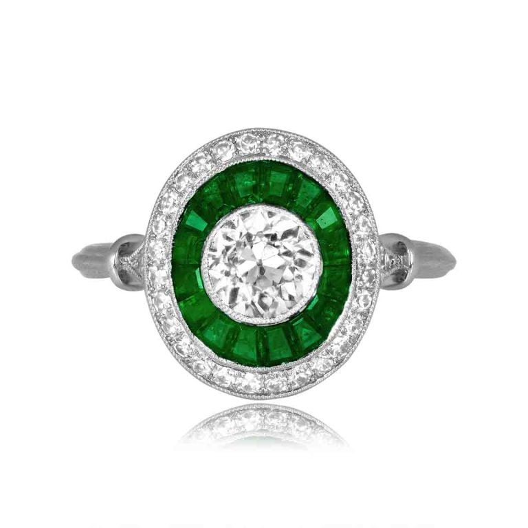 0.60ct Diamond and Double Halo Platinum Bally Ring