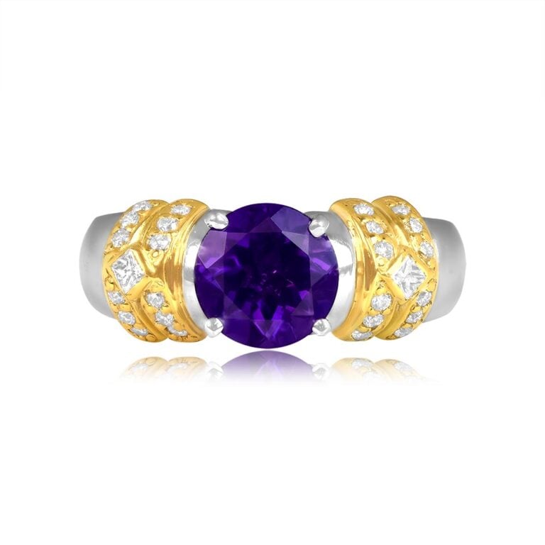 2.46ct Amethyst and Diamond Haddam Ring