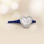 0.91 carat Heart-Shaped Diamond and Sapphire on shoulders Marbella Ring 15726