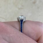 Marbella Ring with a halo of micro-pave set diamonds