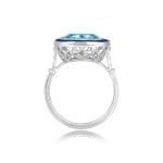 5.17ct Aquamarine and Sapphire Eureka Ring 15727 SV
