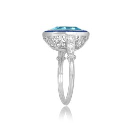 5.17ct Aquamarine and Sapphire Eureka Ring 15727 TSV