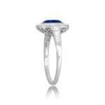 1.55ct Sapphire Cushion Cut with Diamond Halo and diamonds on shoulder Belgrade Ring 15737