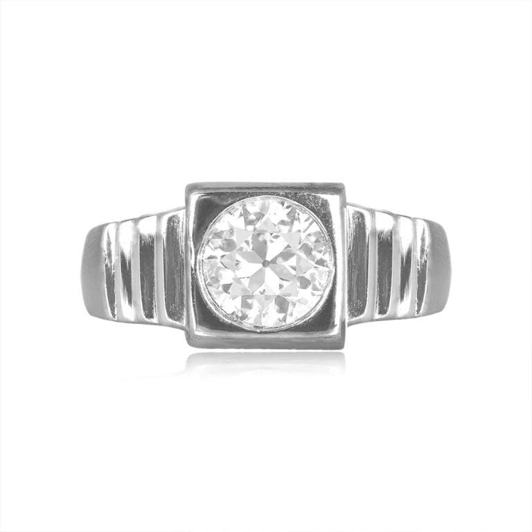 1.08ct Old European Platinum Audley Ring, Circa 1935