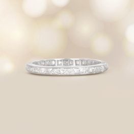 Art Deco French Cut Diamond Eternity Magnolia Band 2.1mm 15748