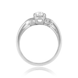 Retro Platinum 0.50ct Diamond with diamond details Granat Ring 15751