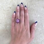 9.93ct Kunzite with Ruby Halo Mercer Ring