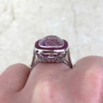 Mercer Ring with a halo of French cut rubies