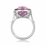 9.93ct cushion cut center Kunzite stone with Ruby Halo Mercer Ring 15759