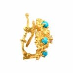 Vintage Tiffany Diamond and Turquoise Floral Earrings, Circa 1970's 15855