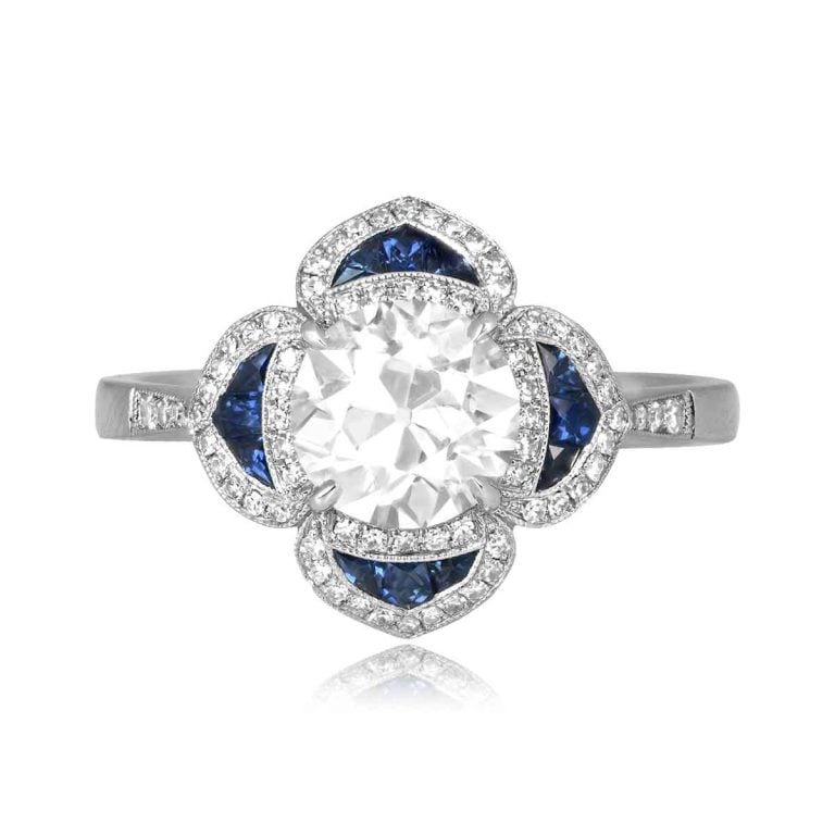 1.26ct Diamond Floral Sapphire and Diamond Bedec Ring