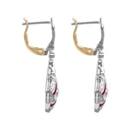 Diamond and Ruby Platinum and yellow gold Martin Earrings 16016