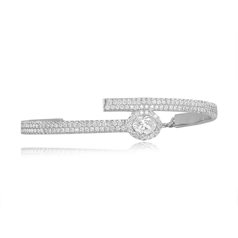 Oval Cut 18k White Gold Rockport Bracelet