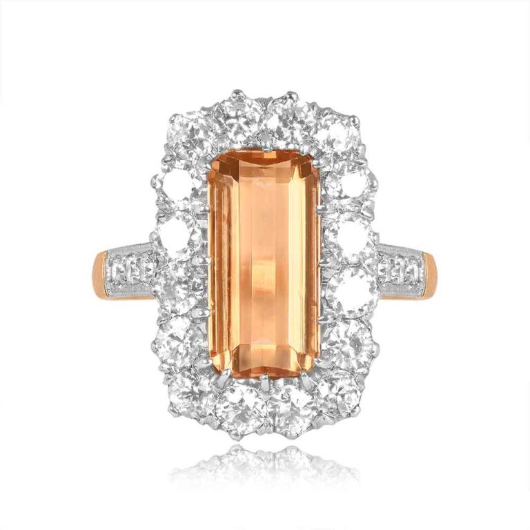 3.32ct Imperial Topaz Emerald Cut Millport Ring