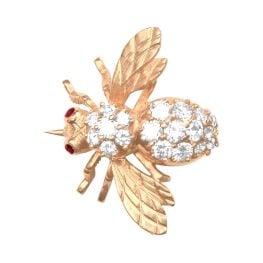 2.00 carat diamond design on 18 karat bee brooch Devens brooch JN25-32