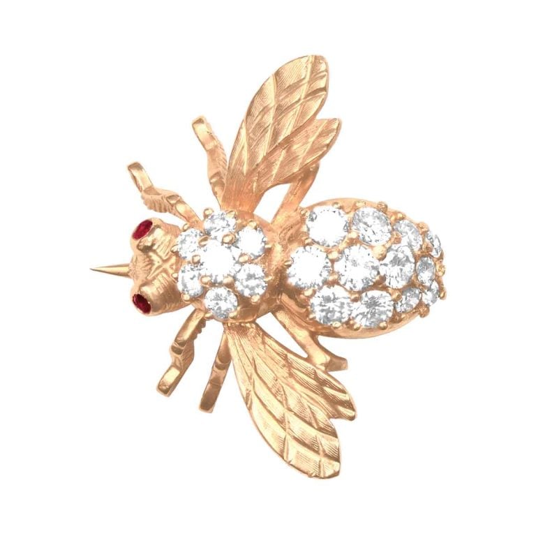 Vintage 2.00ct Diamond Bee Devens Brooch, Circa 1960